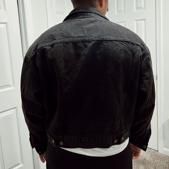 LEVI’S Black Vintage Original USA 90’s Coat Jean Denim Jacket 70598-4159 Large - Picture 5 of 15